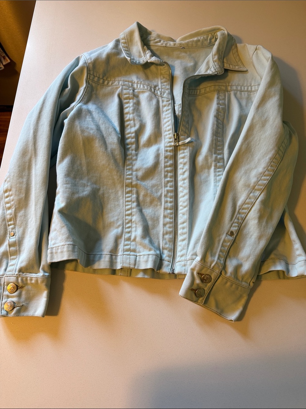 CAbi Light Blue Kids' Denim Jacket - Front Zip